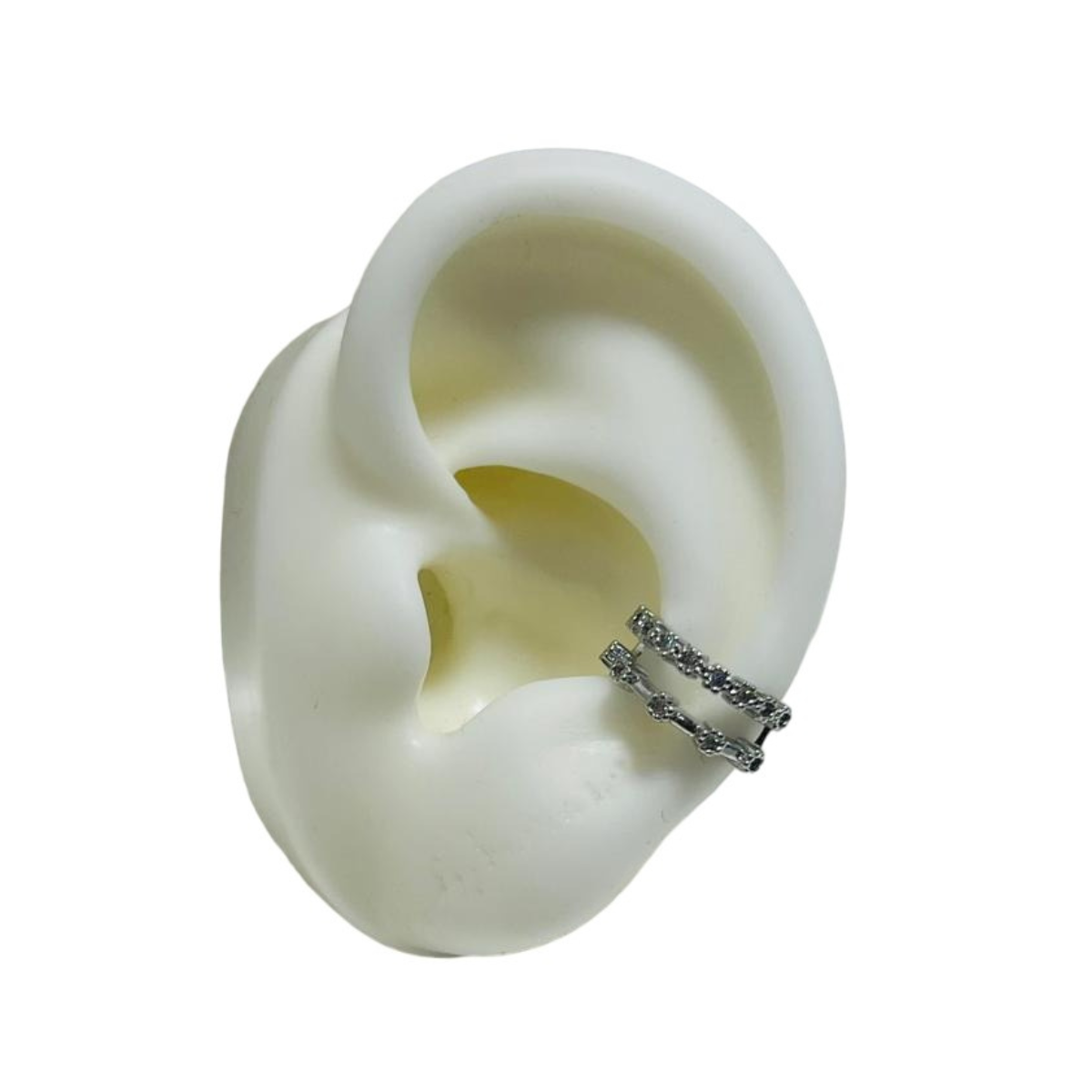 EAR CUFF DOBLE PLATEADO