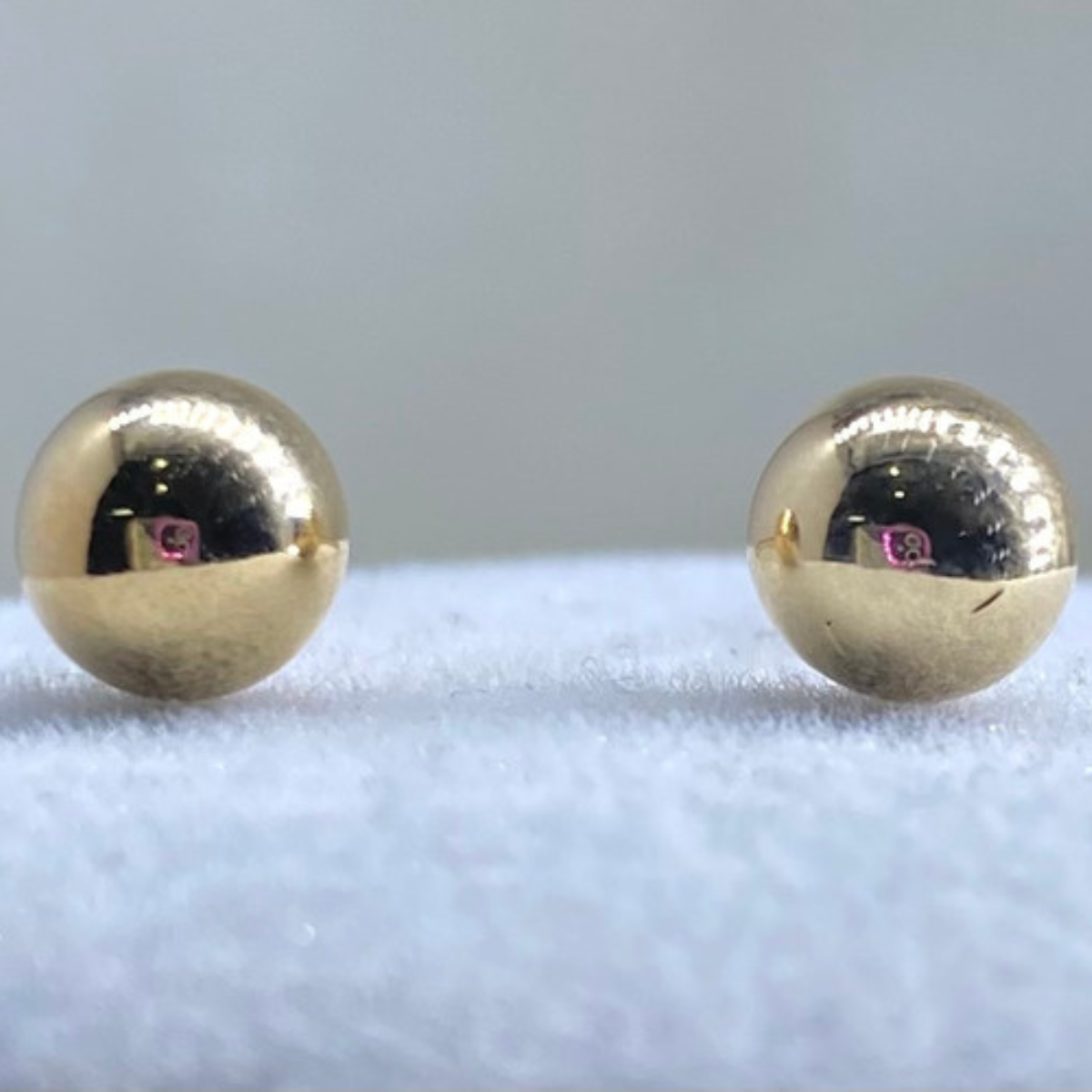 TOPOS DE CUÑA ORO LAMINADO 18K BALIN LISO 7MM