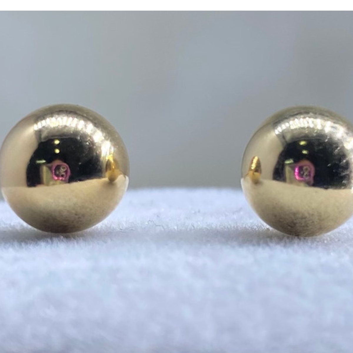TOPOS DE CUÑA ORO LAMINADO 18K BALÍN LISO 8MM