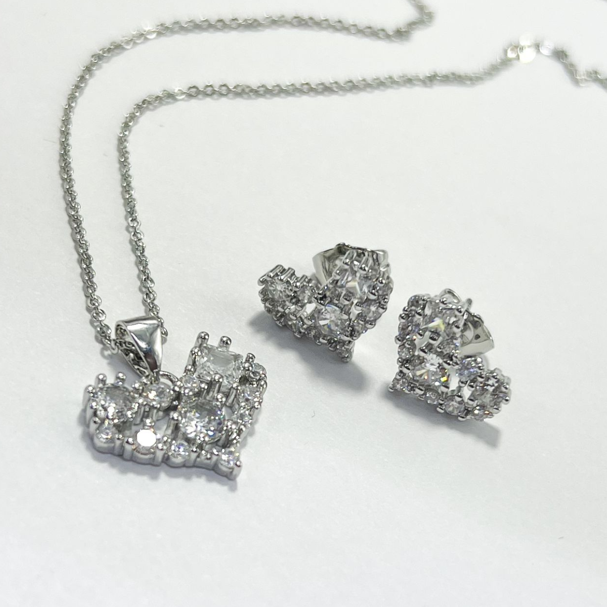 SET DE RODIO CORAZÓN PLATEADO