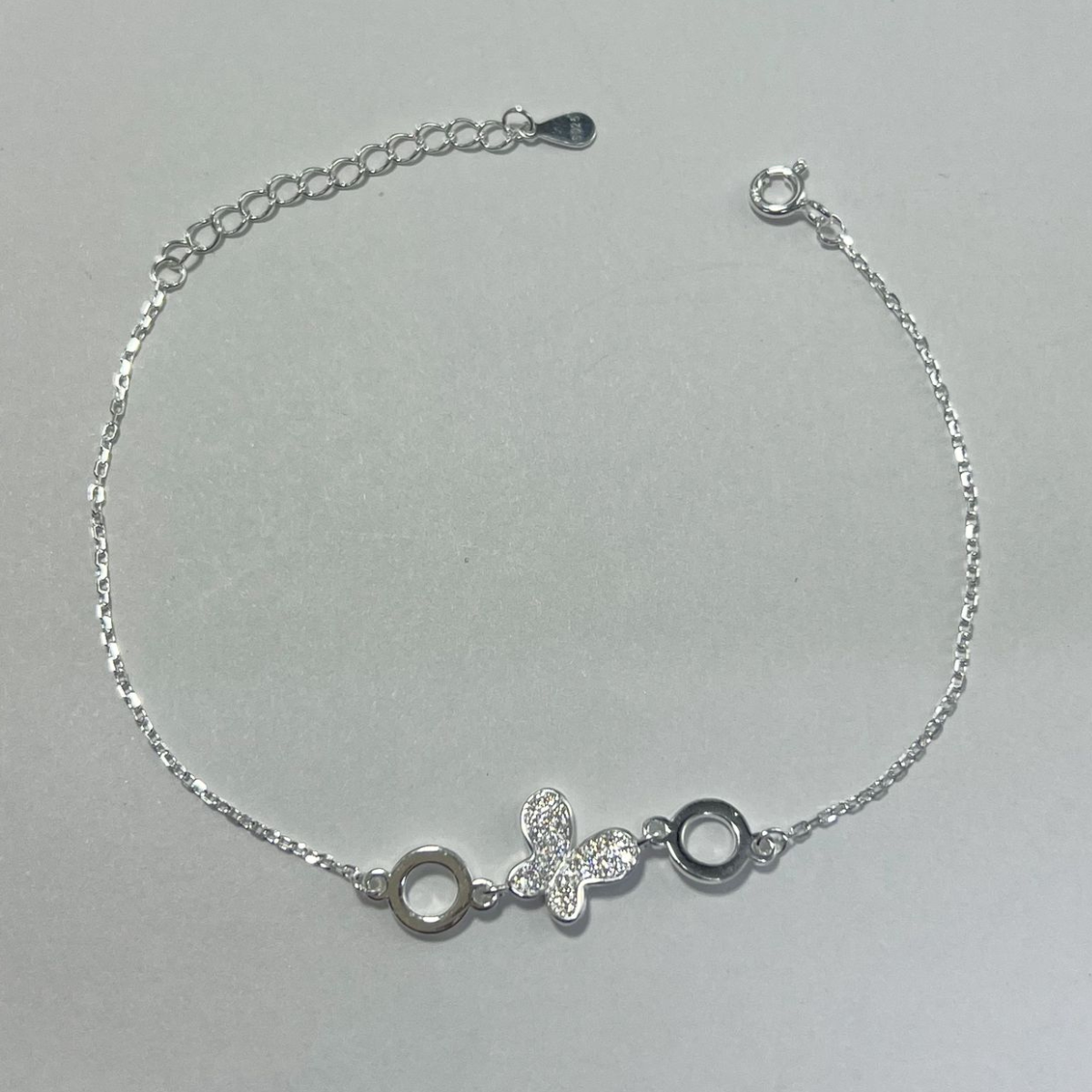 PULSERA CIRCULOS MARIPOSA PLATA LEY 925