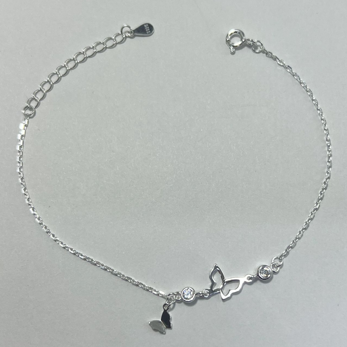 PULSERA MARIPOSA PLATA LEY 925