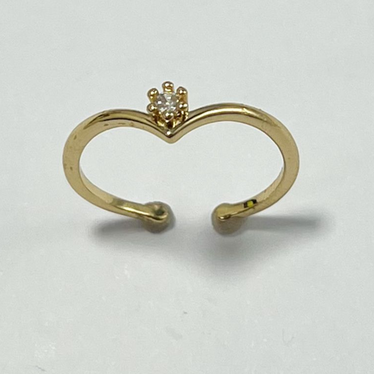 ANILLO GRADUABLE EN RODIO CON CIRCONE FORMA CORAZÓN