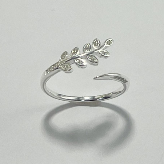 ANILLO ESPIGA GRADUABLE EN PLATA LEY 925 CON MICRO CIRCONES