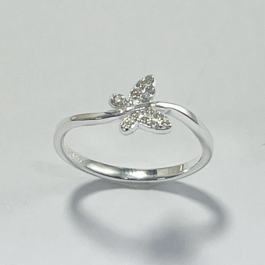 ANILLO PLATA MARIPOSA CON MICRO CIRCONES