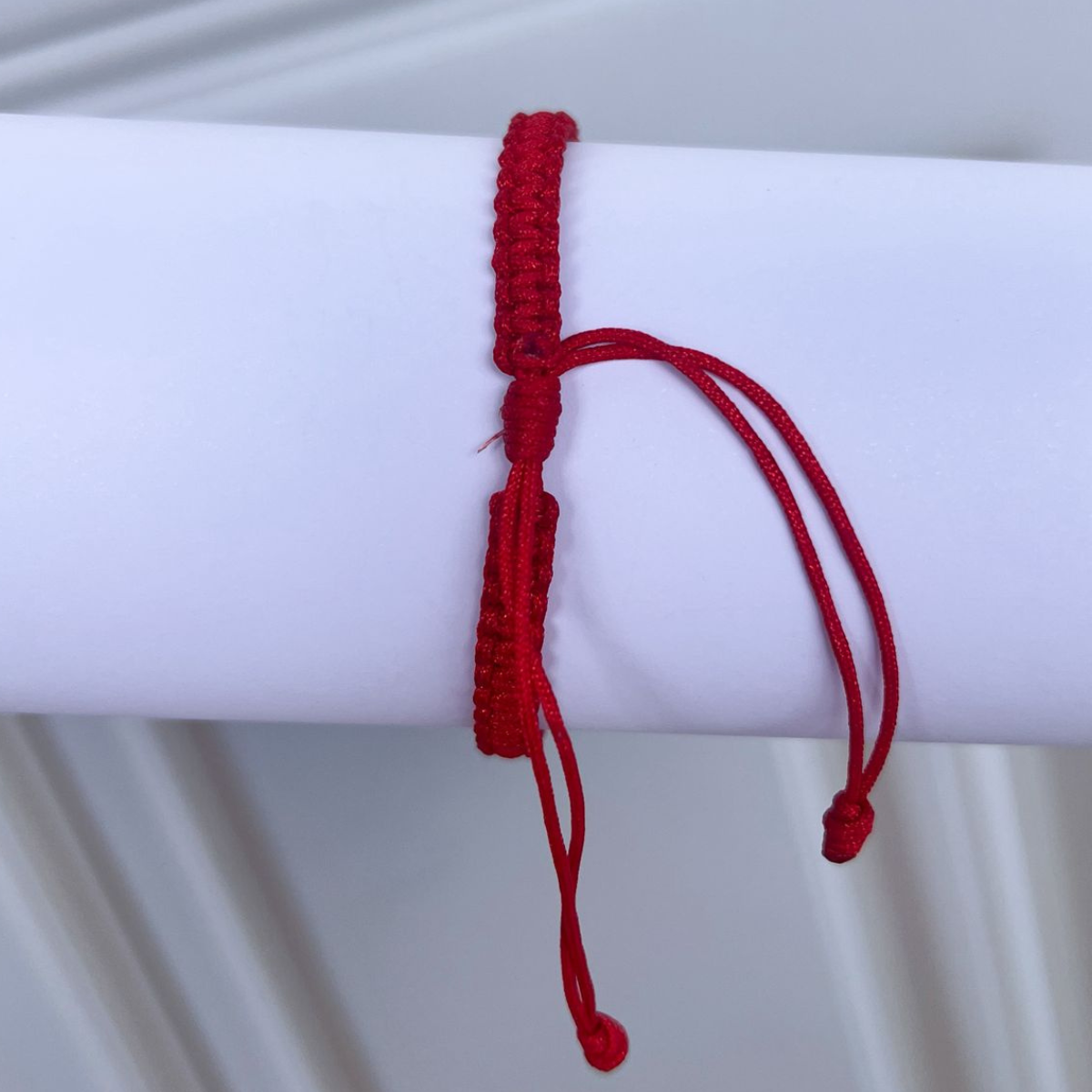 Pulsera Tejida En Macramé Cruz Oro laminado 18 K