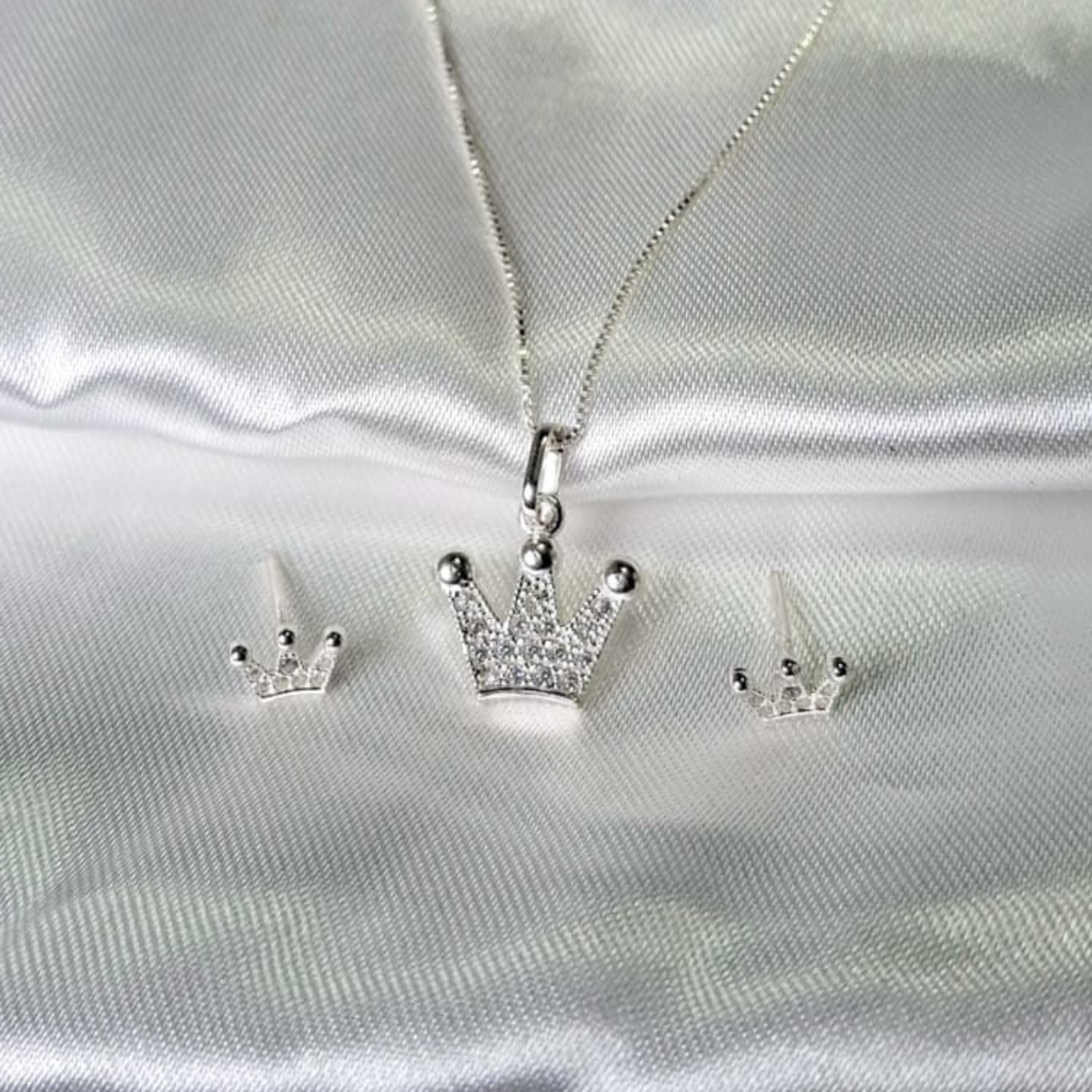 JUEGO EN PLATA LEY 925 CORONA