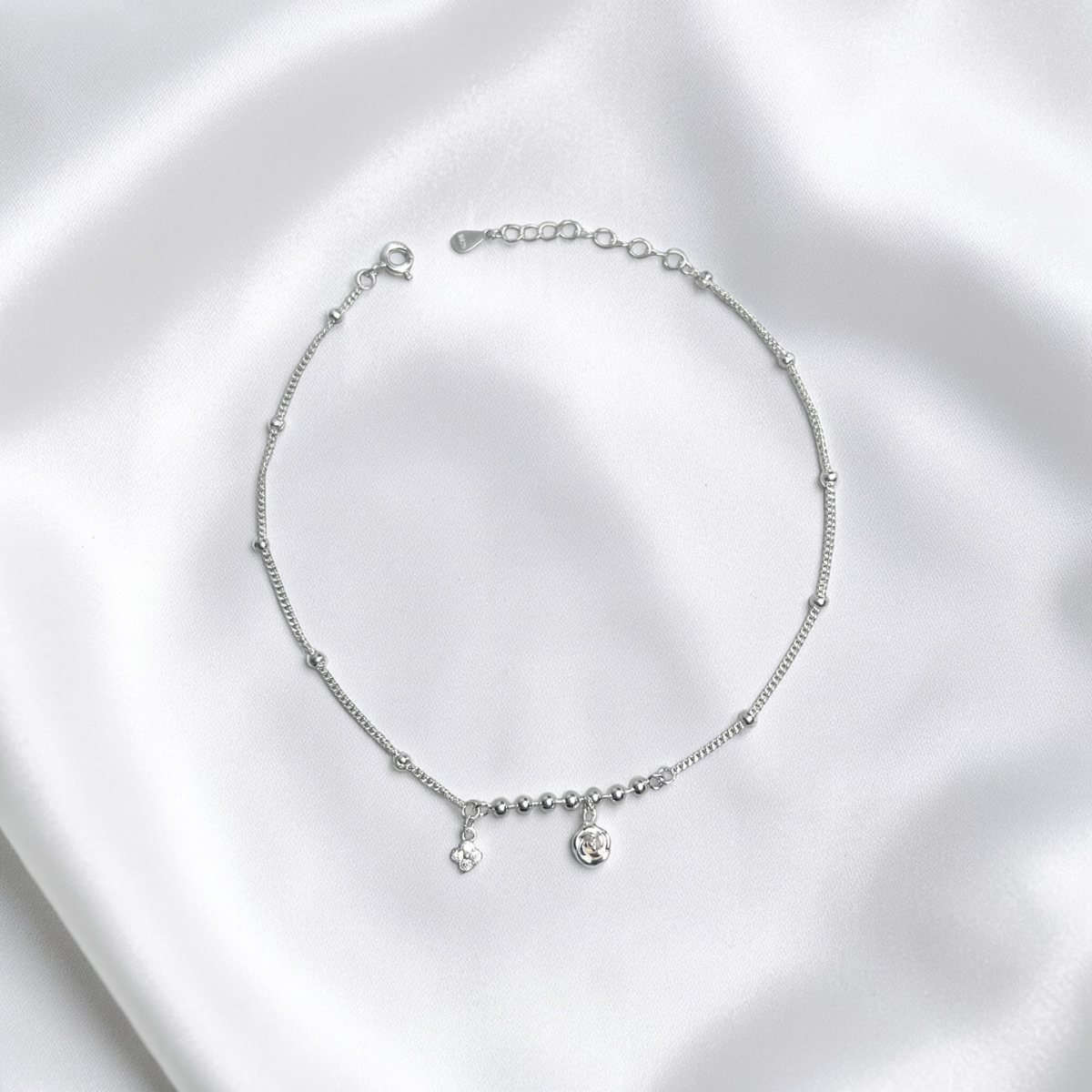 TOBILLERA PLATA CIRCONES TAILANDES