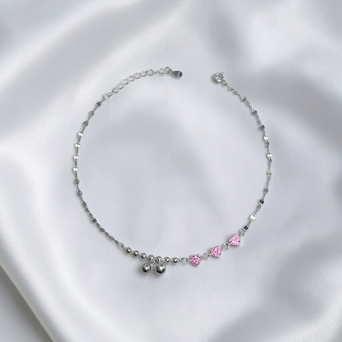 TOBILLERA PLATA CIRCONES TAILANDES