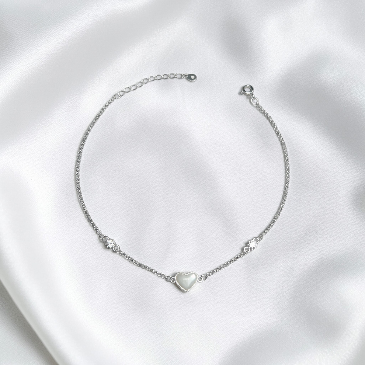TOBILLERA PLATA CIRCONES TAILANDES