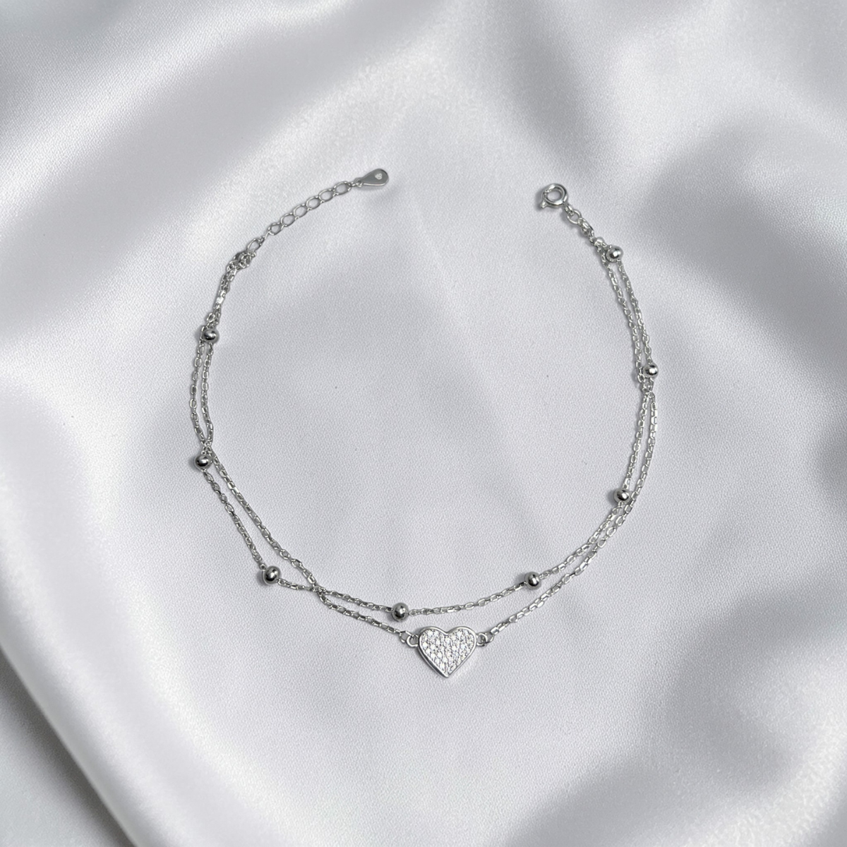 TOBILLERA PLATA CIRCONES TAILANDES