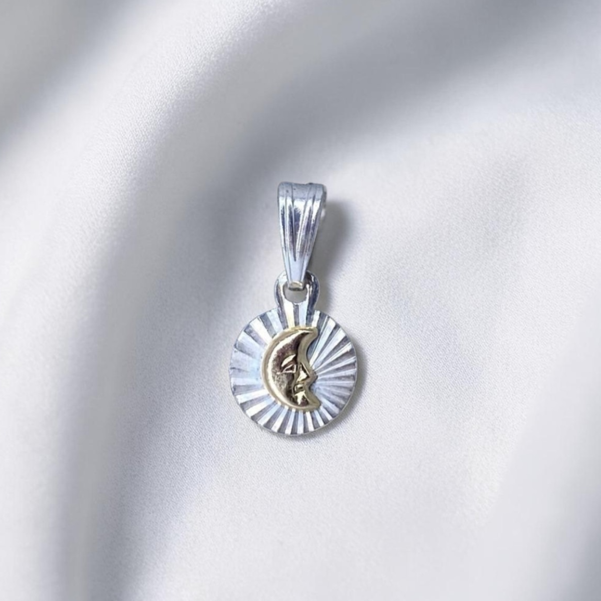 DIJE ORO PLATA DIAMANTADO LUNA