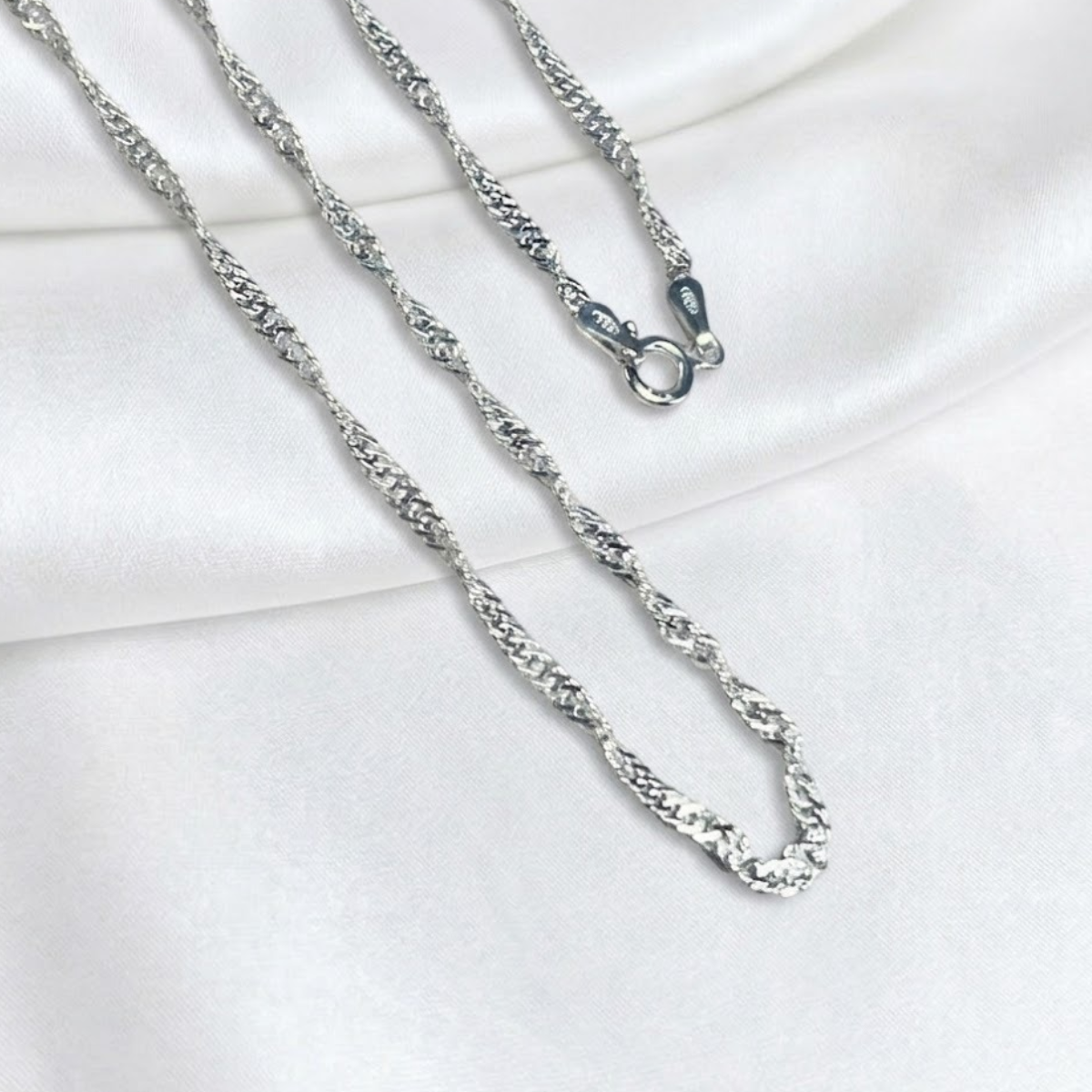 CADENA PLATA SINGAPORE 45CM LARGO