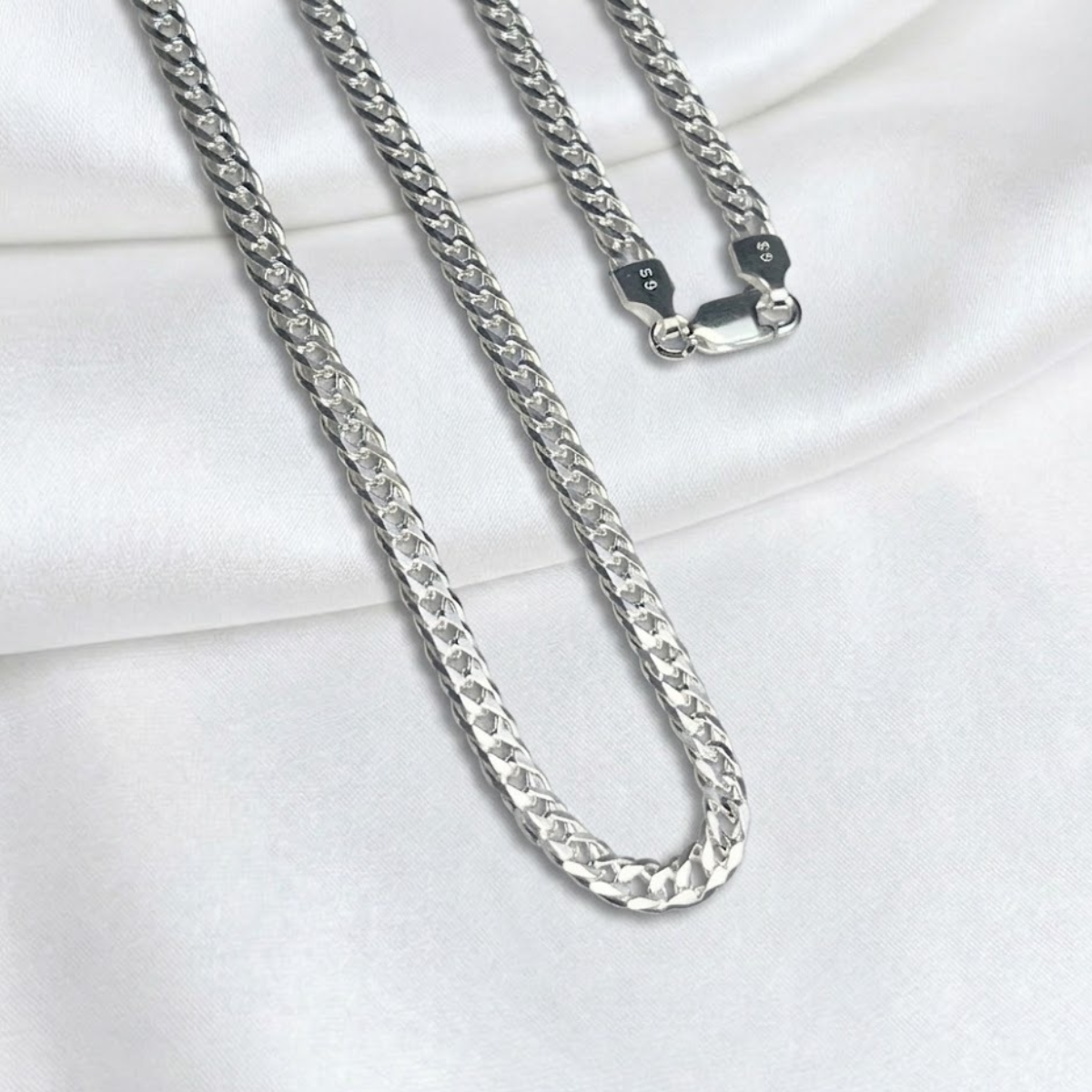 CADENA PLATA DOBLE ESLABON 60CM LARGO