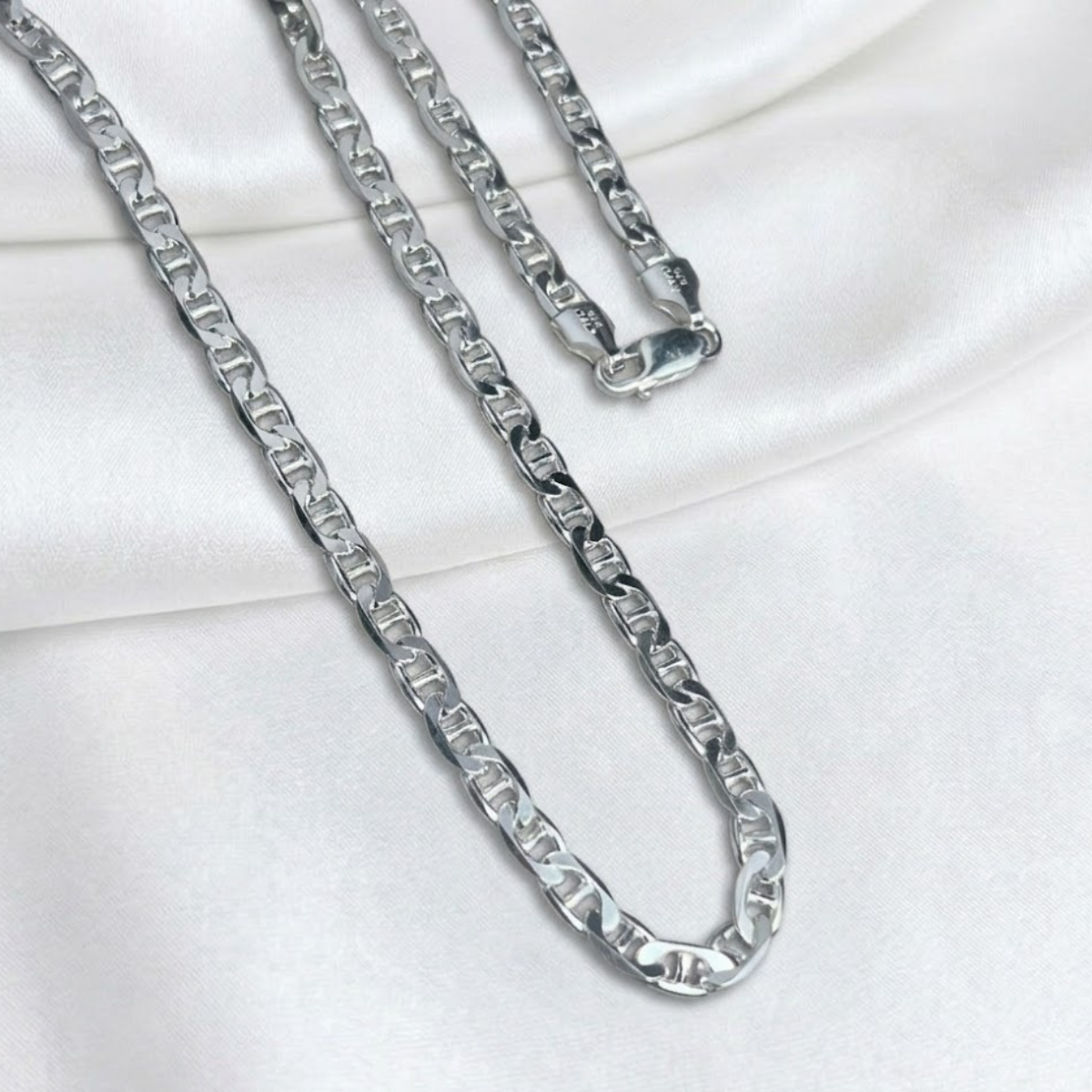 CADENA PLATA ANCLA 60CM LARGO
