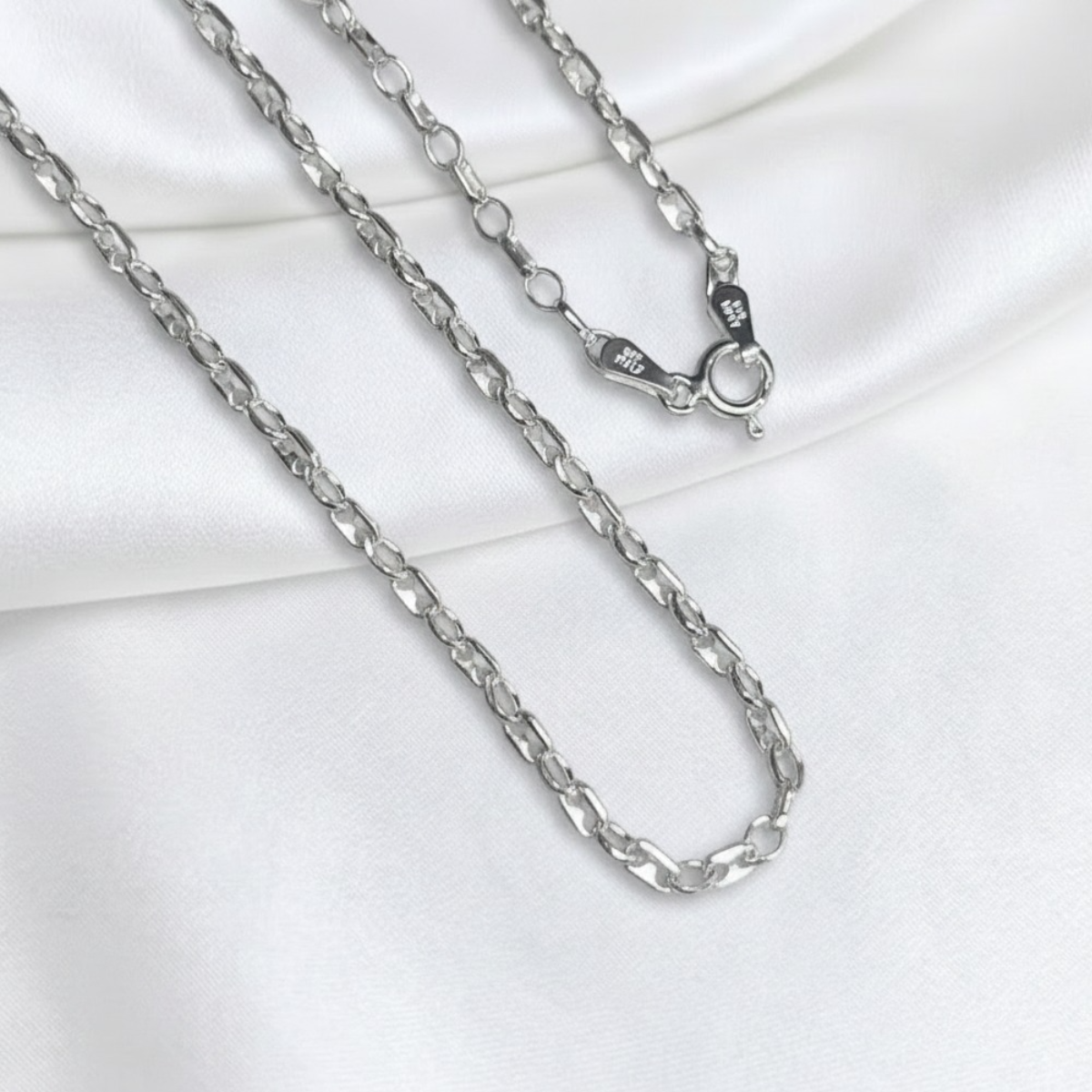 CADENA PLATA FORZADA MARINA 45CM LARGO