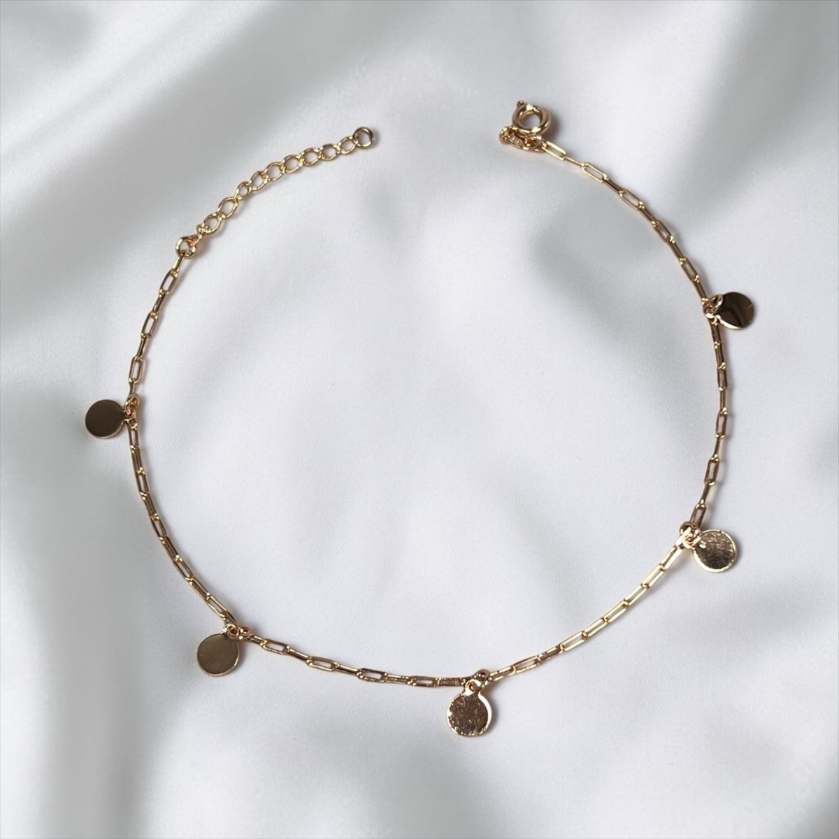 TOBILLERA CÍRCULOS ORO LAMINADO 18K