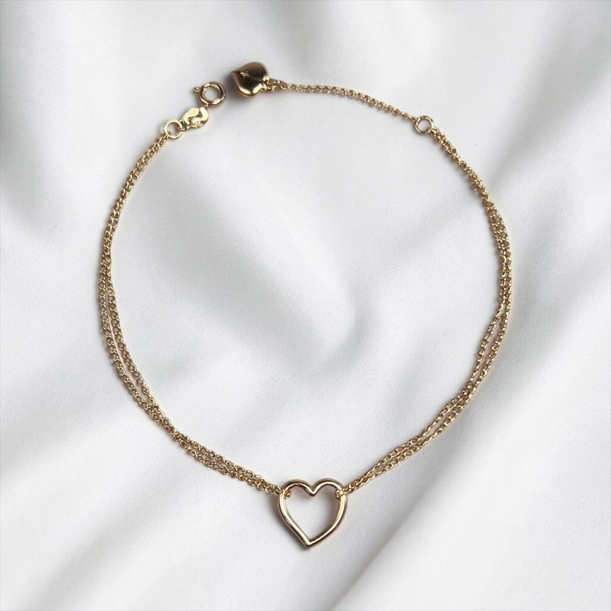 TOBILLERA CORAZÓN ORO LAMINADO 18K