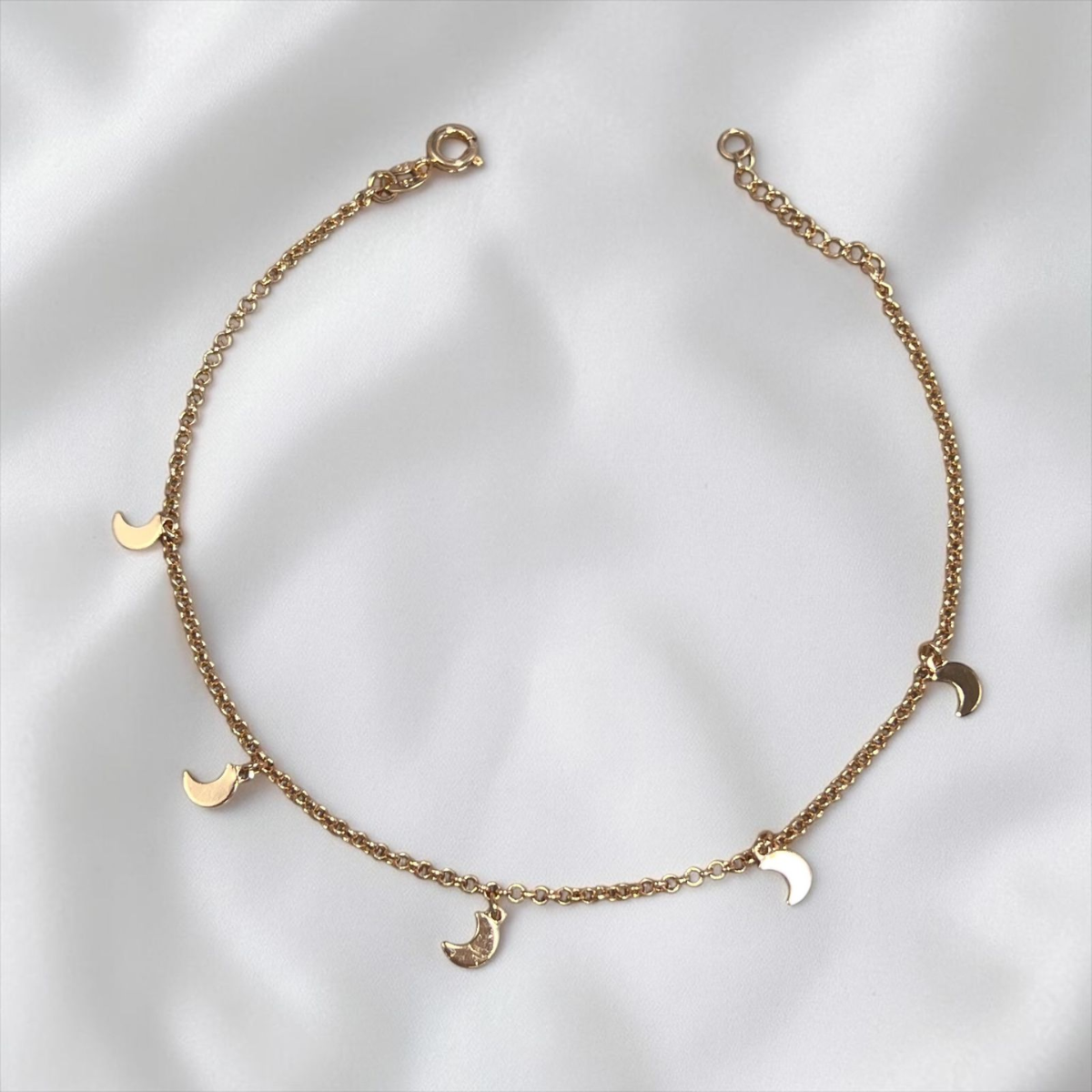 TOBILLERA LUNAS ORO LAMINADO 18K