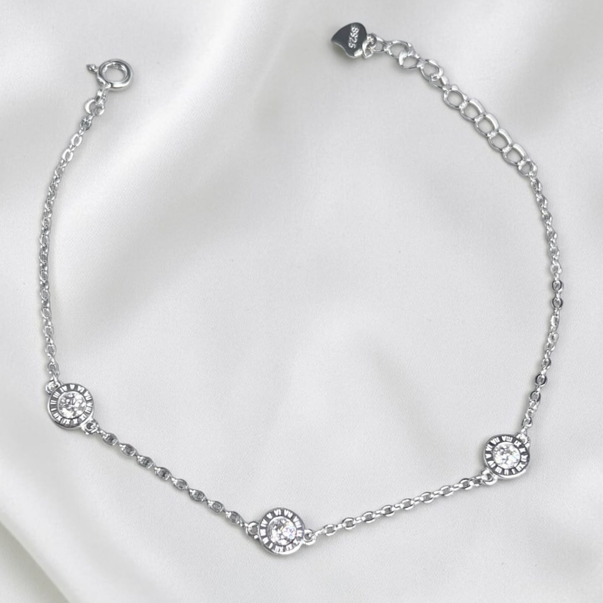 PULSERA PLATA CIRCONES TAILANDESA