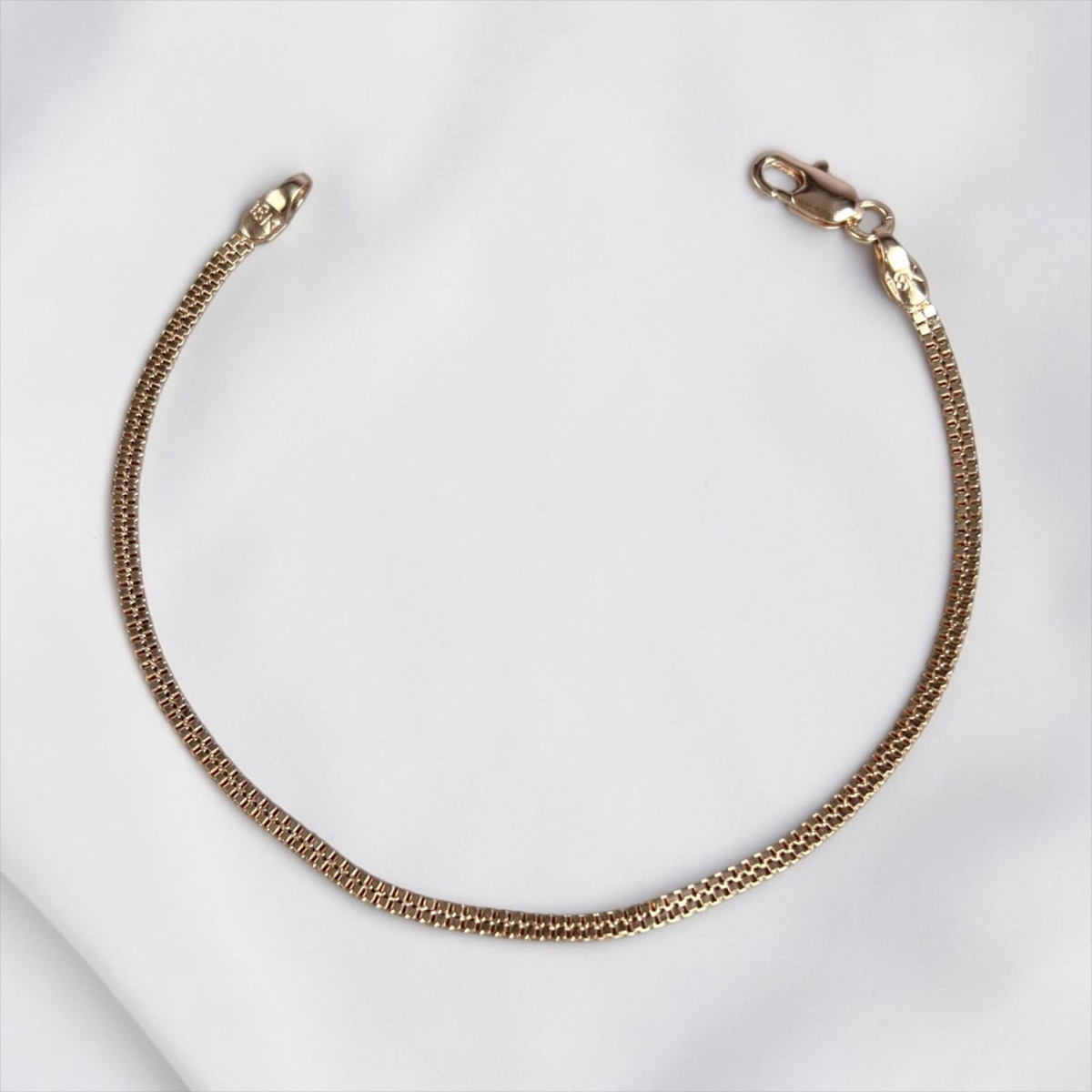 PULSERA VENECIANA PLANA ORO LAMINADO 18K