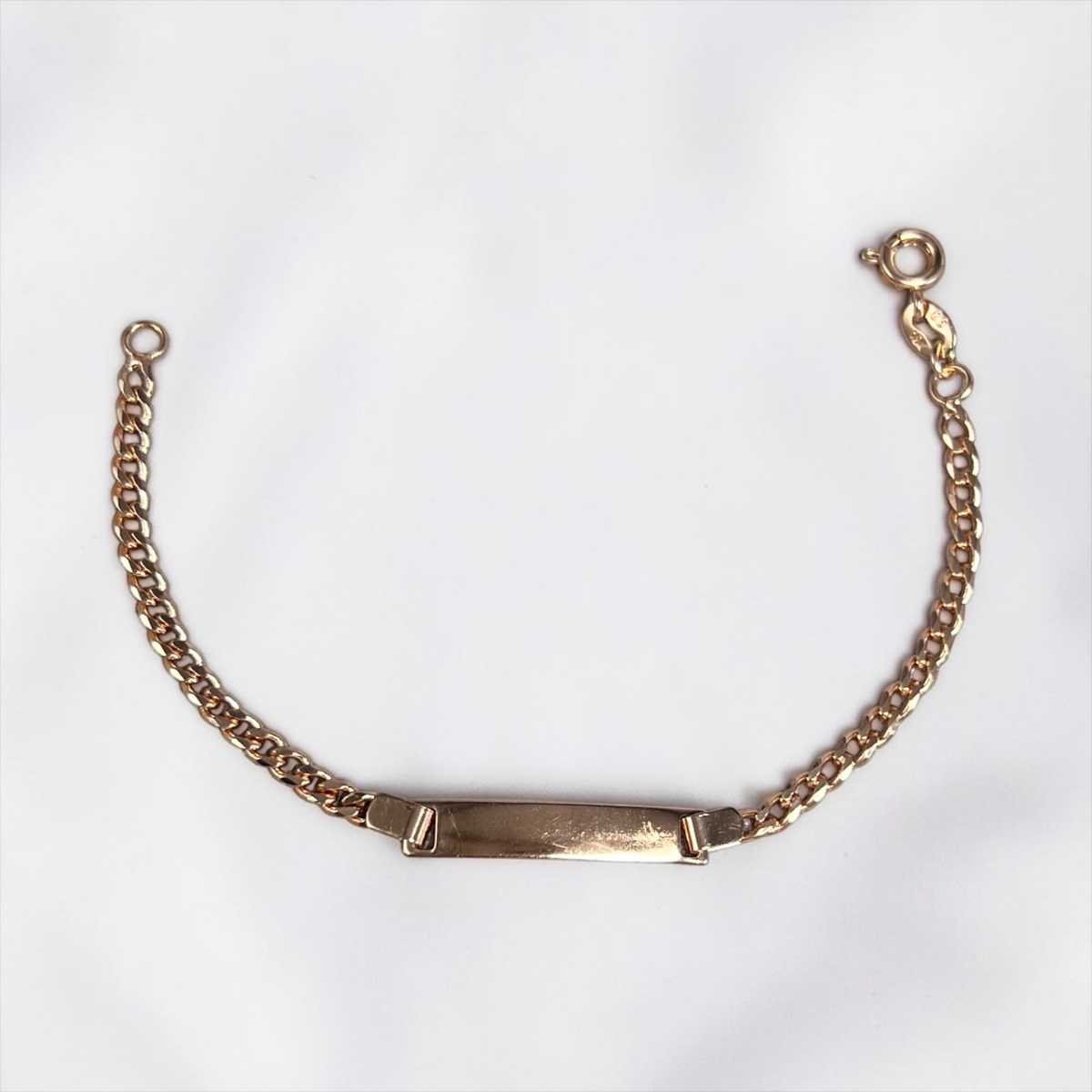 PULSERA PLACA CUBANA NIÑO ORO LAMINADO 18K