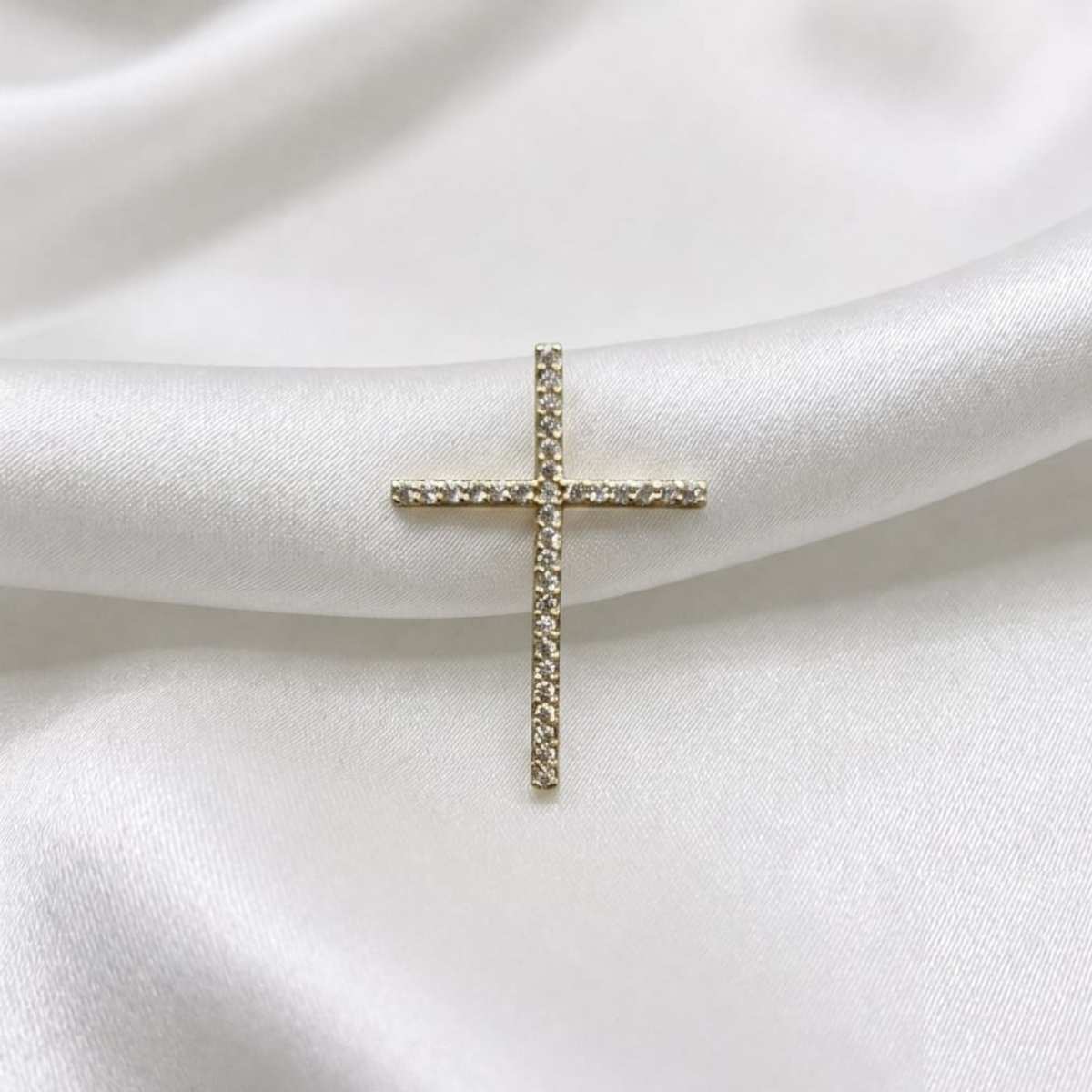 DIJE CRUZ MICROCIRCON ORO LAMINADO 18K