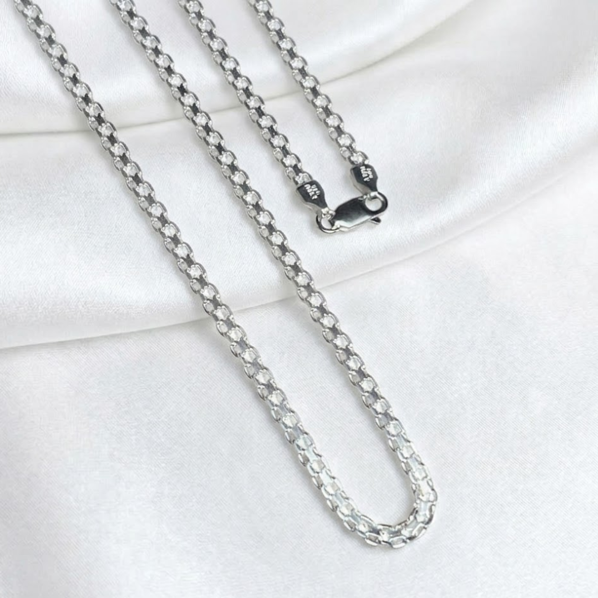 CADENA PLATA BISMARK 60CM LARGO