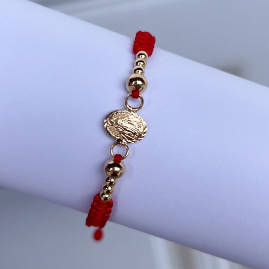 Pulsera Tejida en Macramé con Detalles en oro Laminado