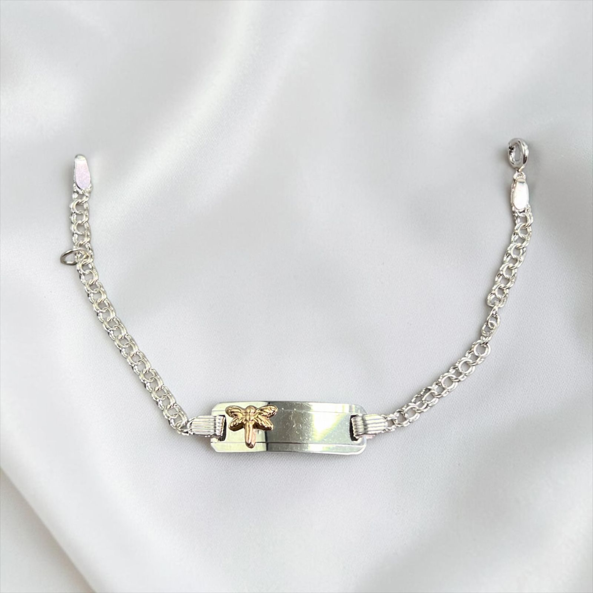 PULSERA PLACA BEBÉ LAMINILLA LIBELULA