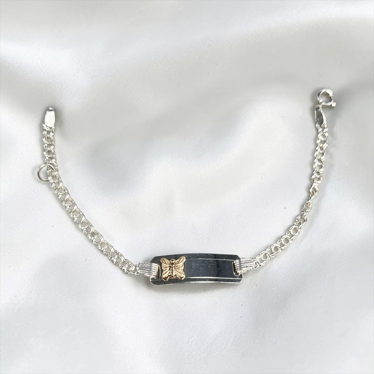 PULSERA PLACA BEBÉ LAMINILLA MARIPOSA