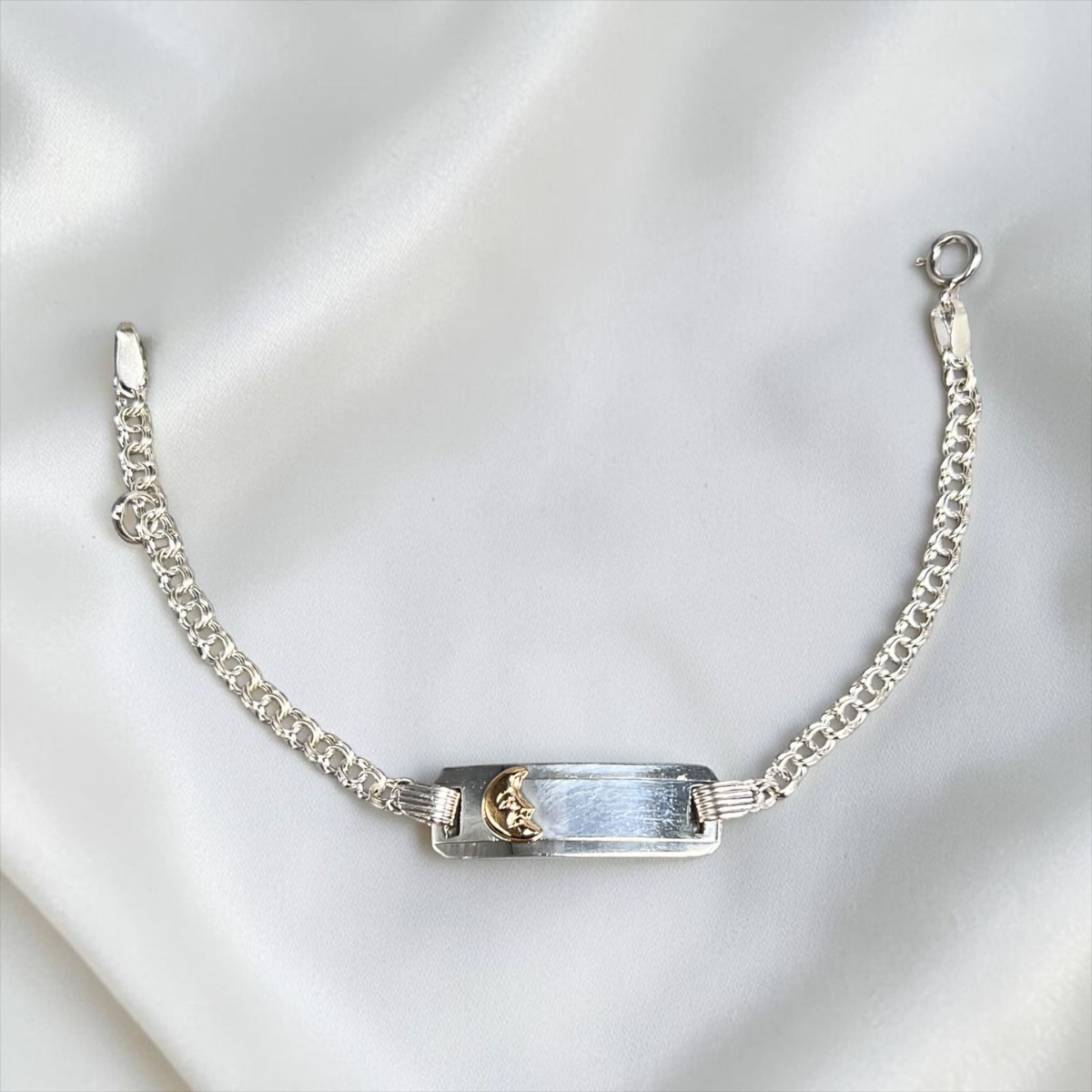 PULSERA PLACA BEBÉ LAMINILLA LUNA