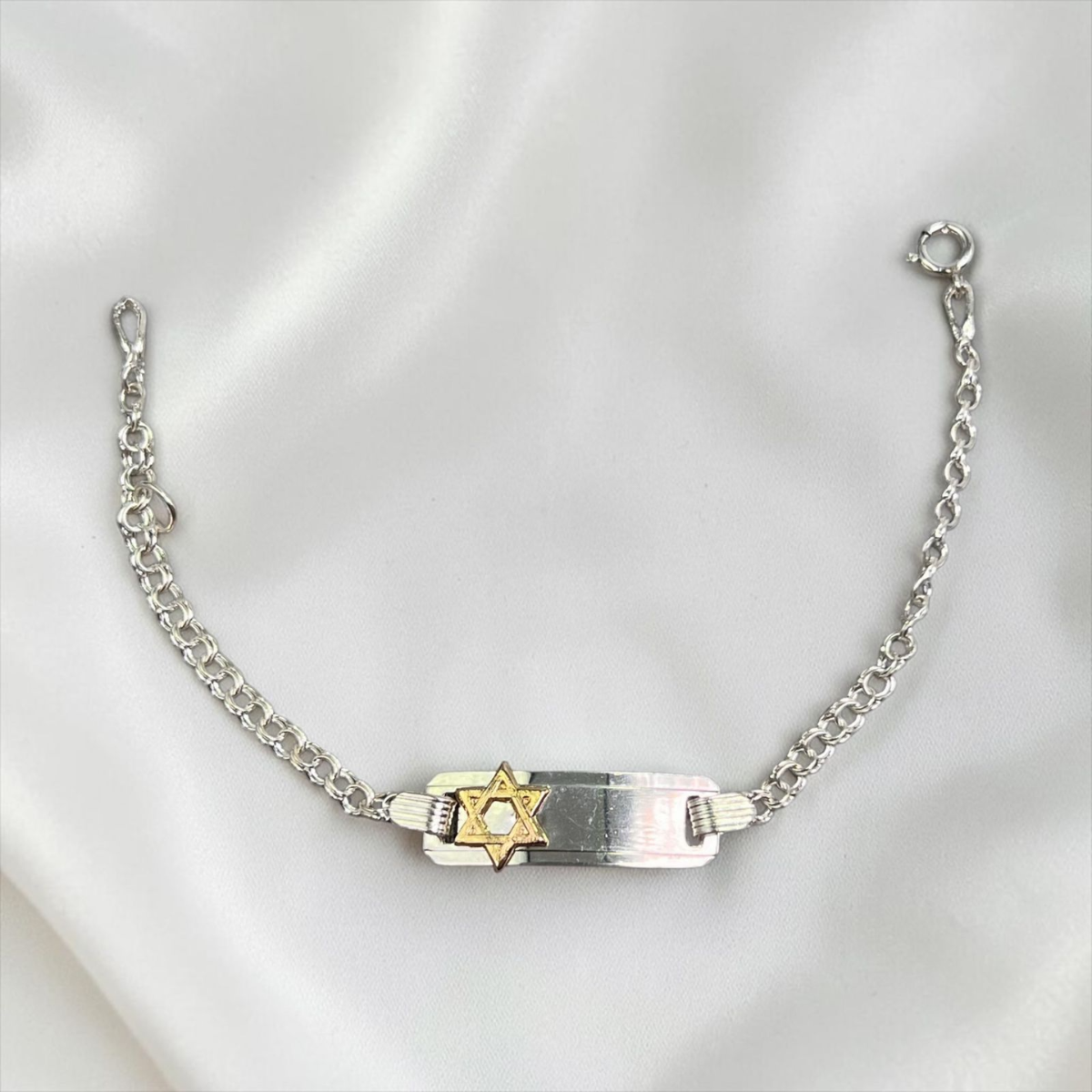 PULSERA PLACA BEBÉ LAMINILLA ESTRELLA DAVID
