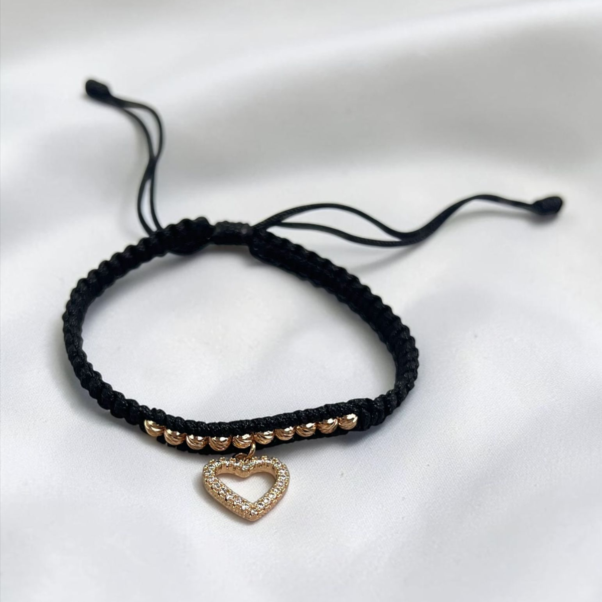 PULSERA ORO LAMINADO 18K CORAZON TEJIDA