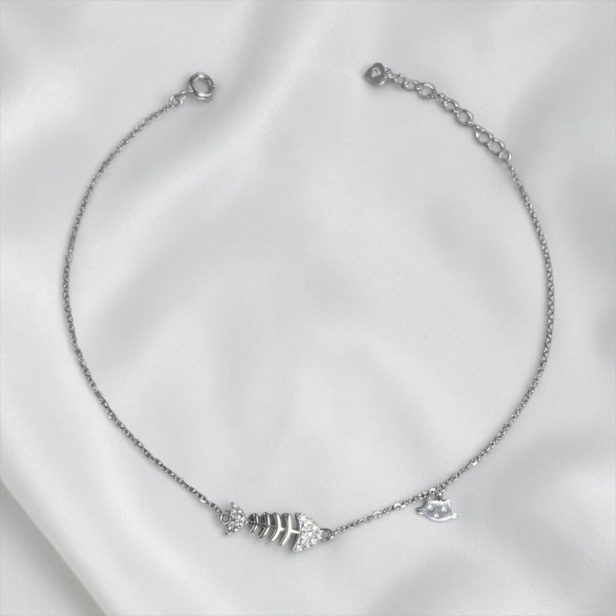 TOBILLERA PLATA CIRCONES TAILANDES