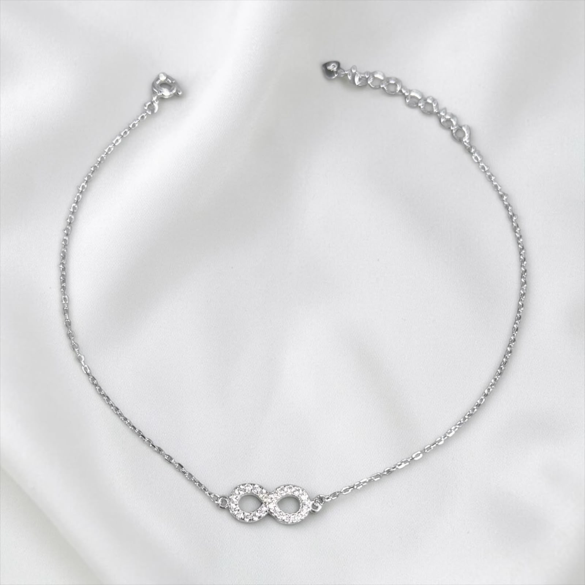 TOBILLERA PLATA CIRCONES TAILANDES