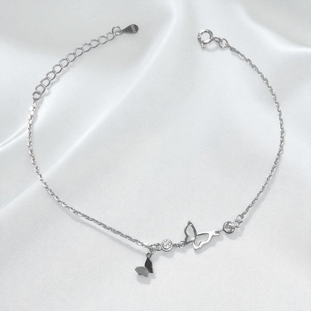 PULSERA  MARIPOSA PLATA LEY 925