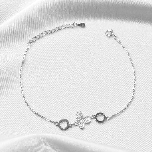 PULSERA CIRCULOS MARIPOSA PLATA LEY 925