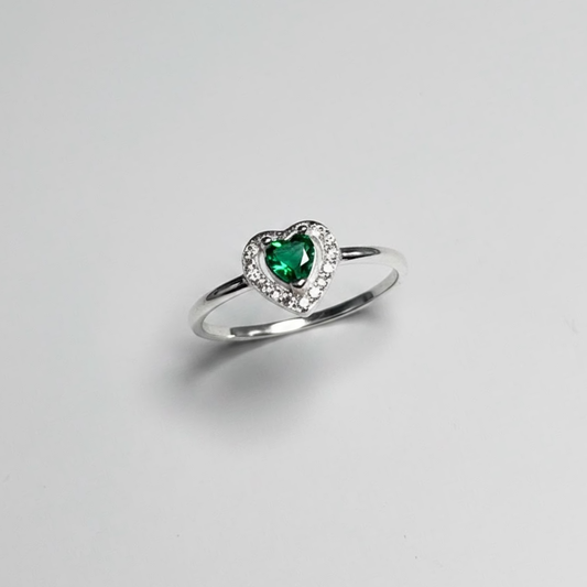 ANILLO CORAZON PLATA CIRCONES TAILANDES