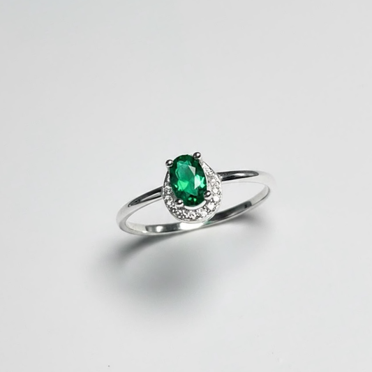 ANILLO SOLITARIO PLATA CIRCONES TAILANDES