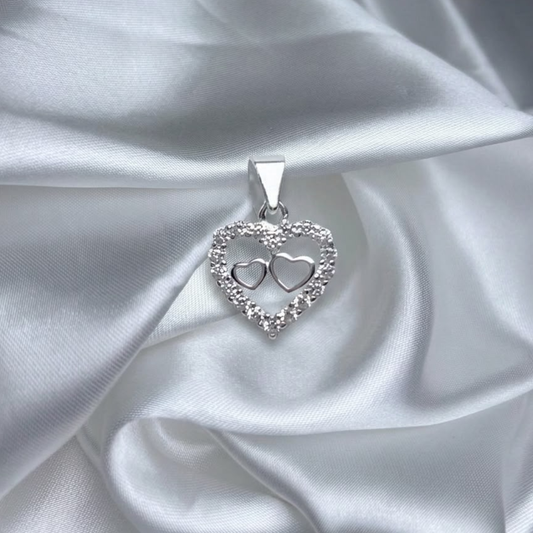 DIJE CORAZONES PLATA CIRCONES TAILANDES