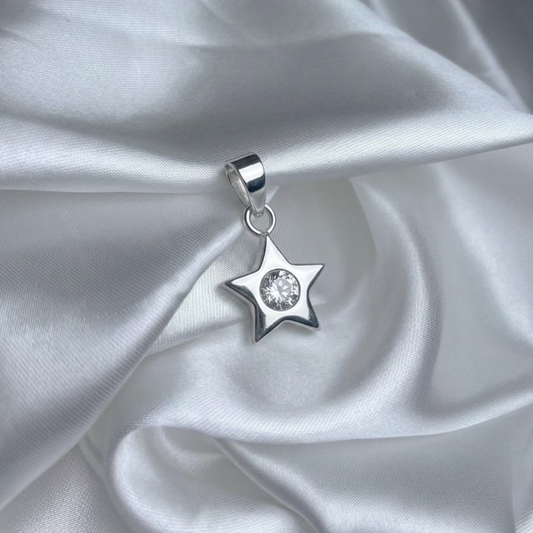 DIJE ESTRELLA PLATA CIRCONES TAILANDES