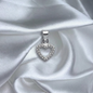 DIJE CORAZON SILUETA PLATA CIRCONES TAILANDES