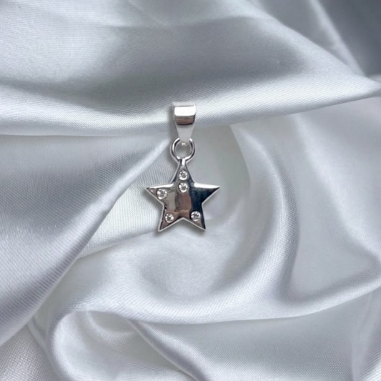 DIJE ESTRELLA PLATA CIRCONES TAILANDES