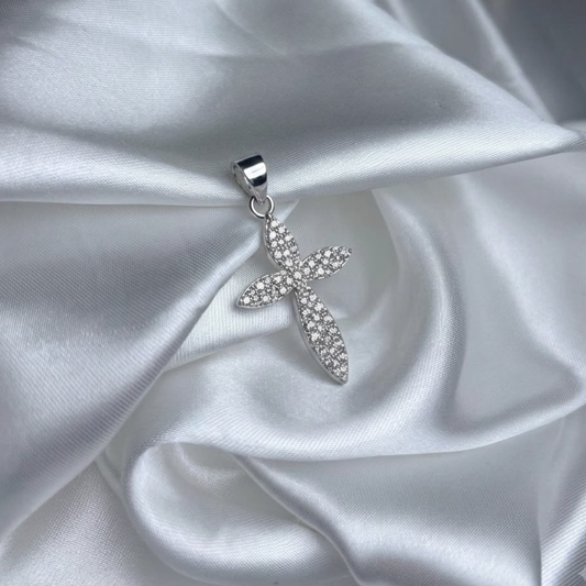 DIJE CRUZ PLATA CIRCONES TAILANDES