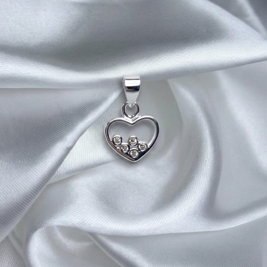 DIJE CORAZON PLATA CIRCONES TAILANDES