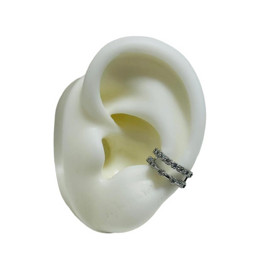 EAR CUFF DOBLE PLATEADO