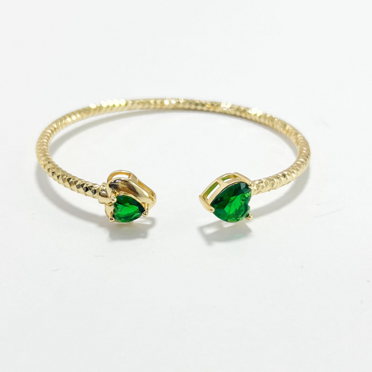 BRAZALETE CIRCONES CORAZÓN DORADO