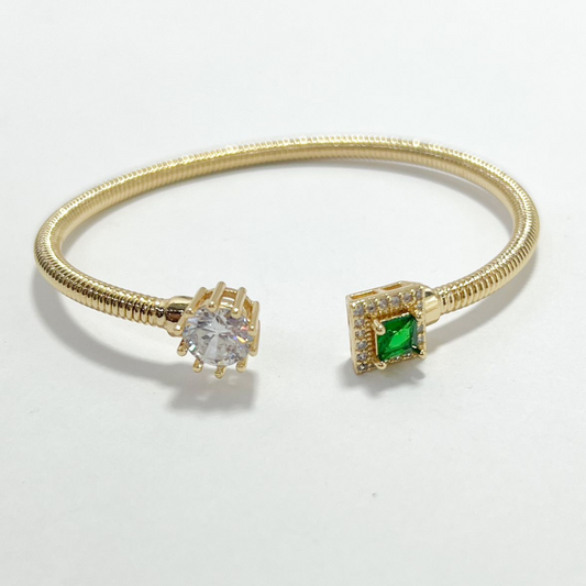 BRAZALETE PIEDRA CUADRADA VERDE