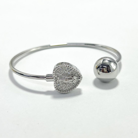 BRAZALETE CORAZÓN VIRGEN PLATEADO